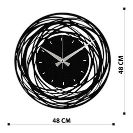 Wallity Enzoclock - S022 Reloj de pared decorativo de metal negro